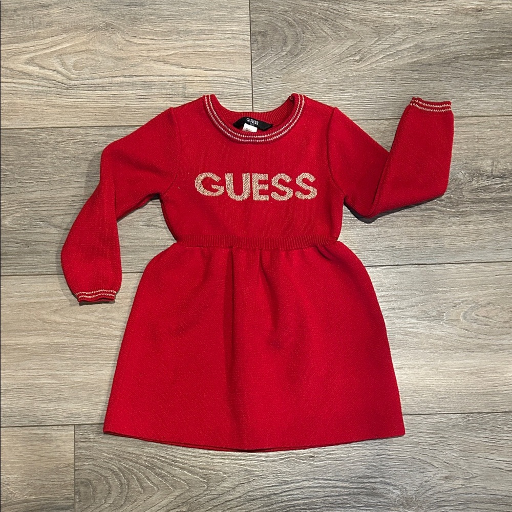 GUESS Vibrant Red Kids Sweater‎ Dress Size 2T
